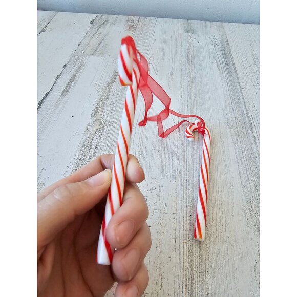 Glass‎ candy cane vintage ornament set Xmas tree - Picture 4 of 5
